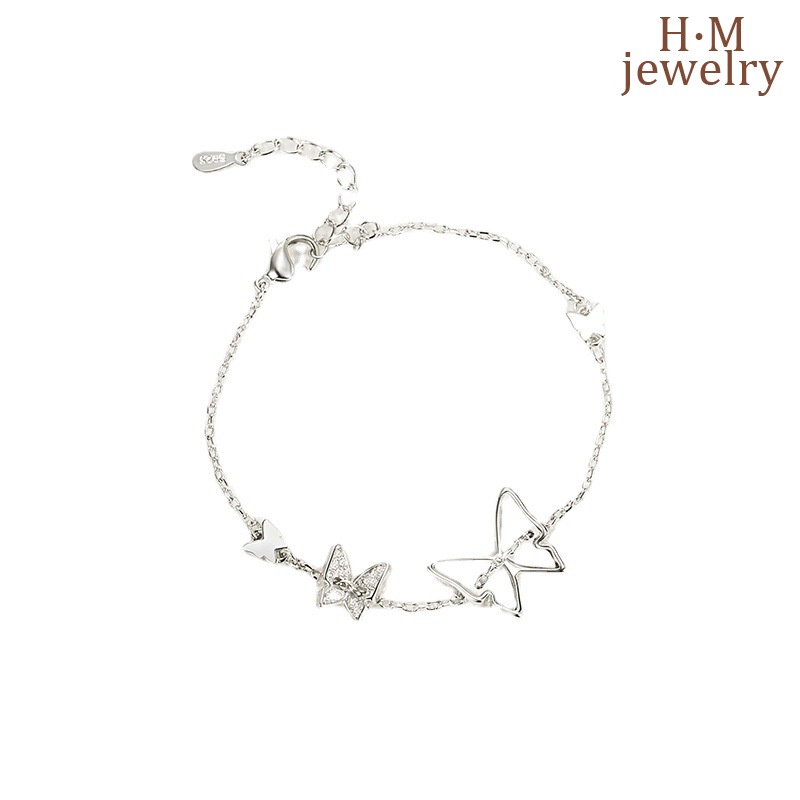 Gelang Bahan S925 Silver Desain Kupu-Kupu Fritillary