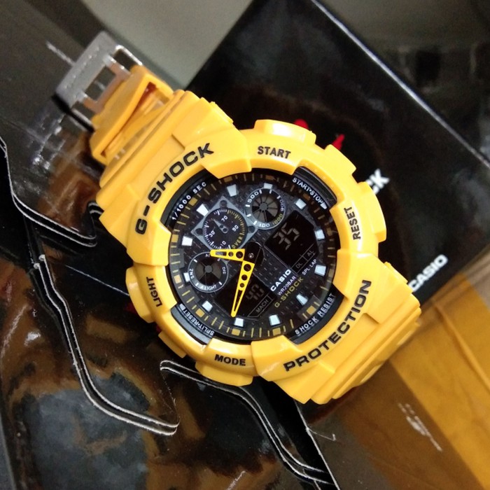 MURAH MERIAH casio gshock ga100 g shock ga 100 strap kuning yellow Berkualitas