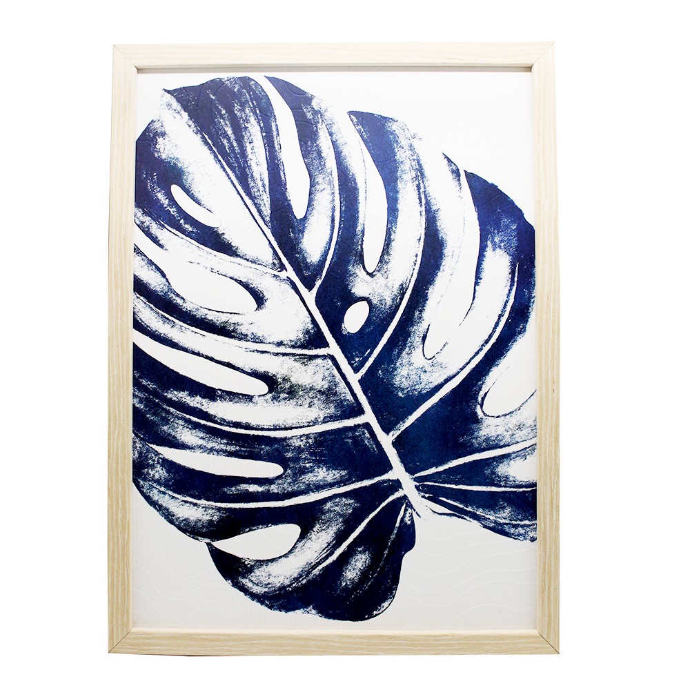 

JYSK Hiasan Dinding Wall Decoration Art Leaf VD90566 30X40CM Blue Natural