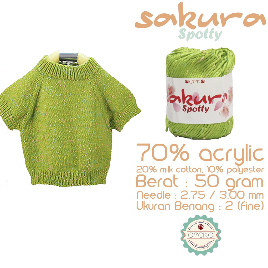 KATALOG - Benang Rajut Sakura Spotty Bintik Kuning