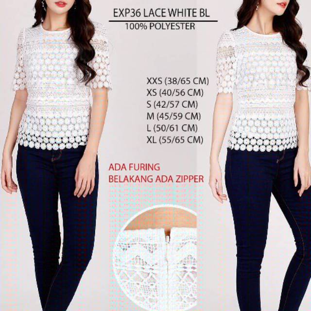 Blouse branded-Express lace white blouse