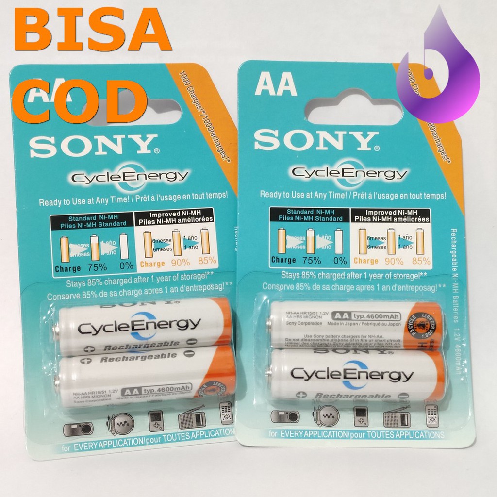 ORIGINAL BATU BATRE BATTERY SONY A2 AA 4600 mAh ISI 2 CAS