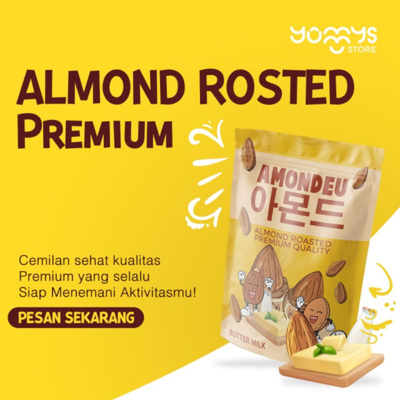 AMONDEU Kacang Almond Roasted Premium Quality dari Yummys