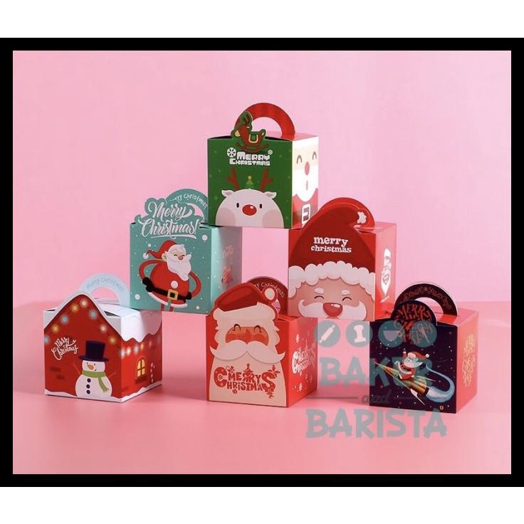 

(5Pcs) Xmas Box Handle / Kotak Natal / Cake Box Christmas Kotak Kado