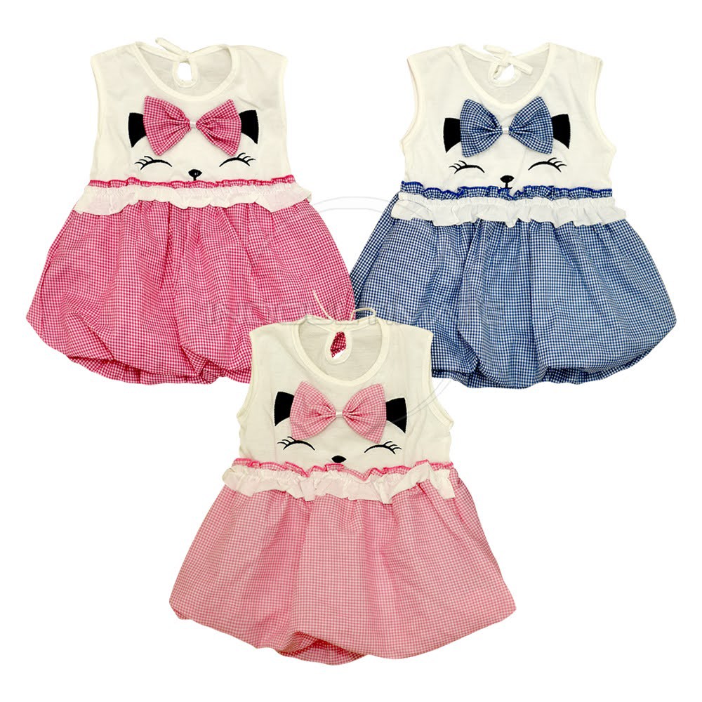 dress bayi + FREE bando Baju Bayi Perempuan TRS-041 Baju Rok Terusan Bayi Rok Bayi Pakaian Bayi Perempuan