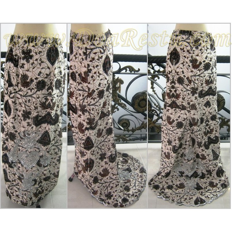 rok duyung batik bawahan kebaya ekor nikah akad resepsi pesta