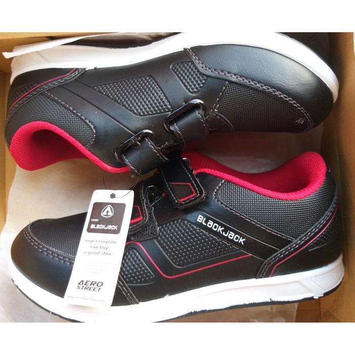 46 Sepatu Sekolah Anak Perempuan Hitam Pink Velcro Blackjack Aero Sd - Hitam, 31