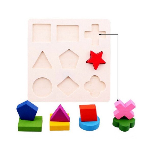 Puzzle Kayu Geometri Bentuk | Puzzle Anak | Mainan Edukasi Anak