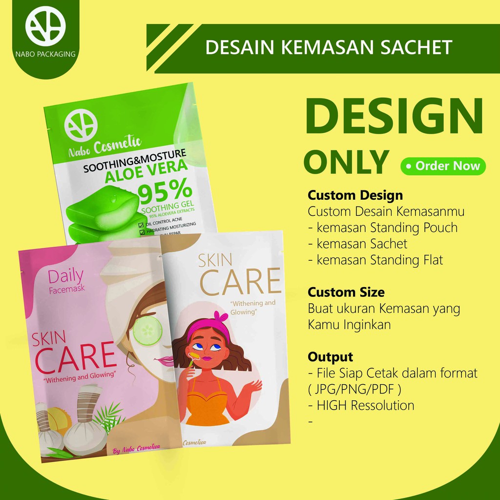 Desain Kemasan Masker Karakter Lucu Cantik Murah Profesional - 2 Sisi