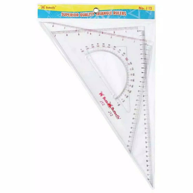 

Penggaris Segitiga BUTTERFLY Classic J-12 / no.12 per SET