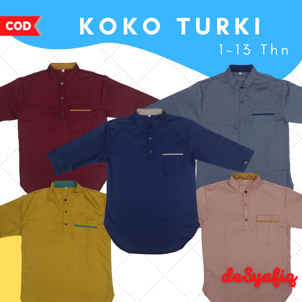 Premium Koko Anak Cowok Atasan Muslim Ramadhan Atasann Kurti Bahan Baju Laki Laki Santri Idul Fitri 