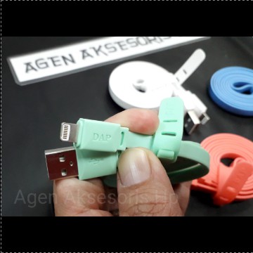 Kabel Charger DAP DPL100 Data Cable 2.4A REAL iPhone 5 6 7 iPad Mini iPad Air Lightning GARANSI 30HR