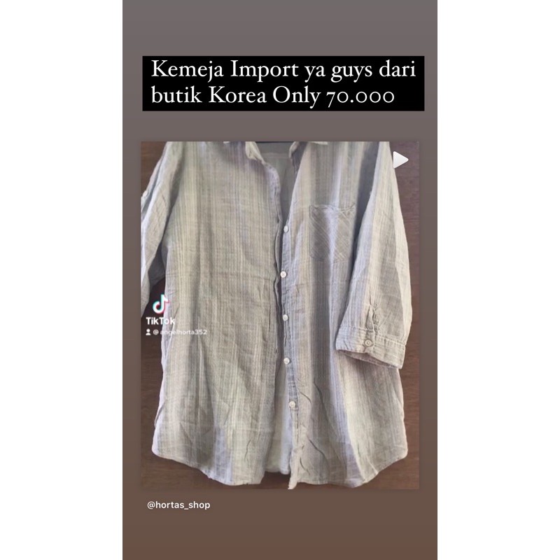 

KEMEJA IMPORT BARU, ORIGINAL,TERMURAH, FULL TAG & LABEL