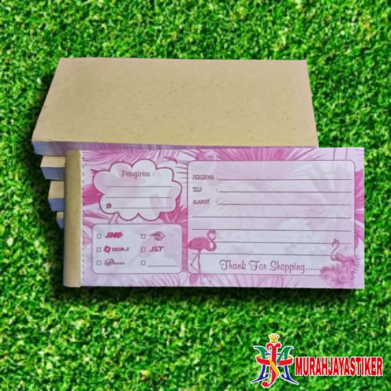 

label pengiriman isi 100 lembar motif flaminggo