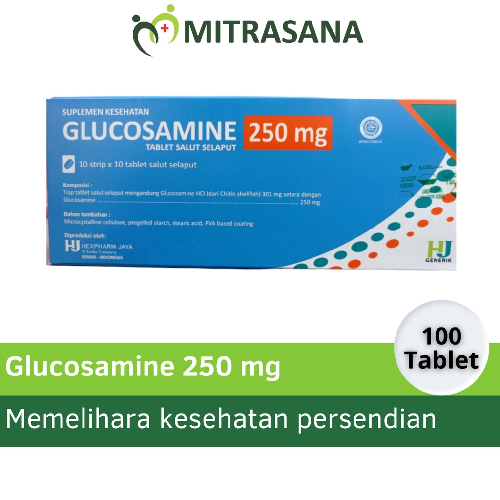 Glucosamine 250 mg ISI 100 tablet supplement sendi HJ