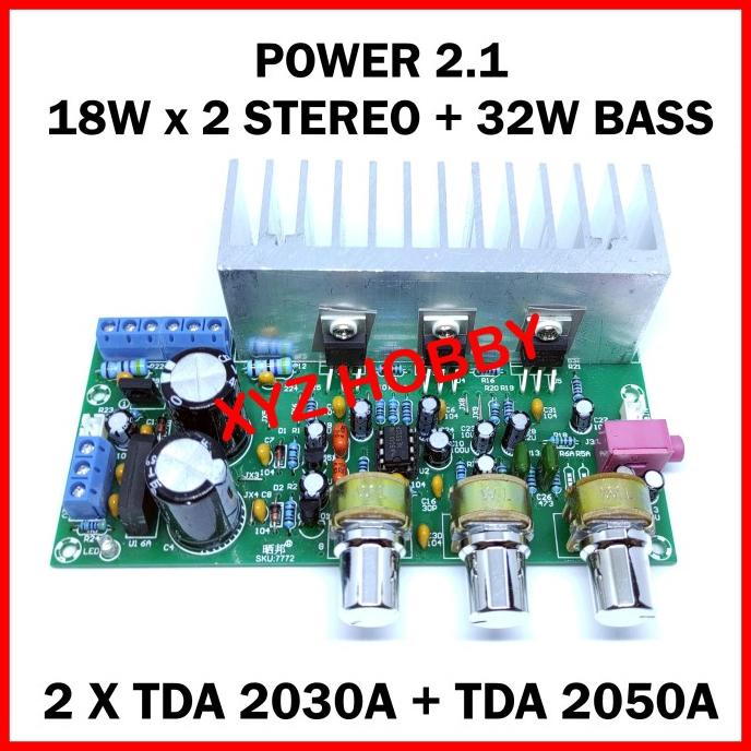 Power Amplifier Stereo + Bass 2.1 TDA 2030 + TDA 2050 2x18W + 32W