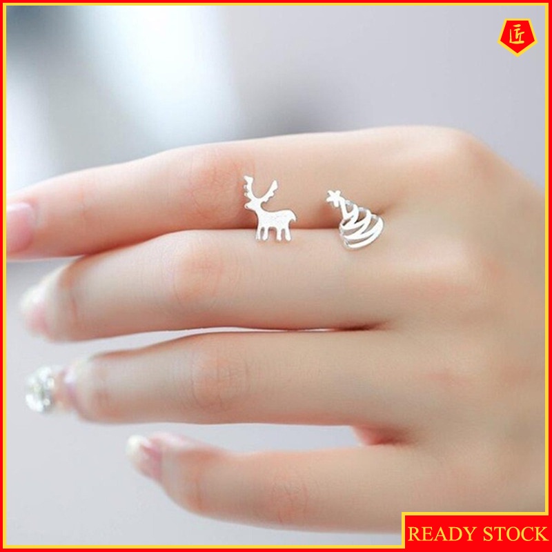 [Ready Stock]Creative New Christmas Tree Elk-Shaped Stud Earrings