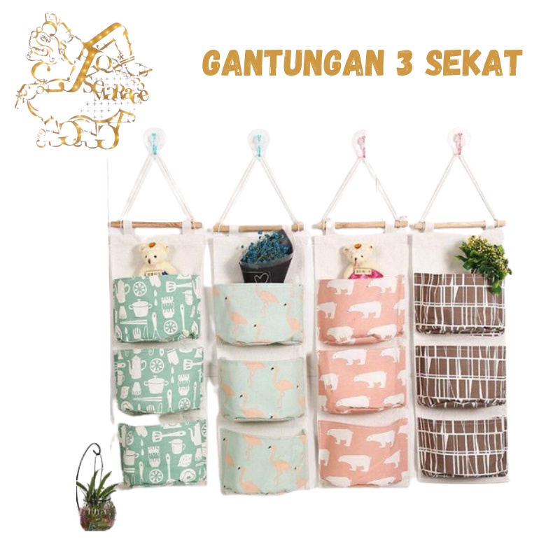 POUCH GANTUNG STORAGE BAG GANTUNG 3 SEKAT