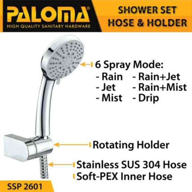 Shower Set PALOMA SSP 2601 Handshower Head Pancuran Mandi Hand Sower