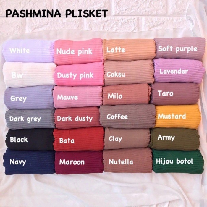 PASHMINA- PASMINA FULL PLISKET BY UMAMA - MARUN -PASHMINA.
