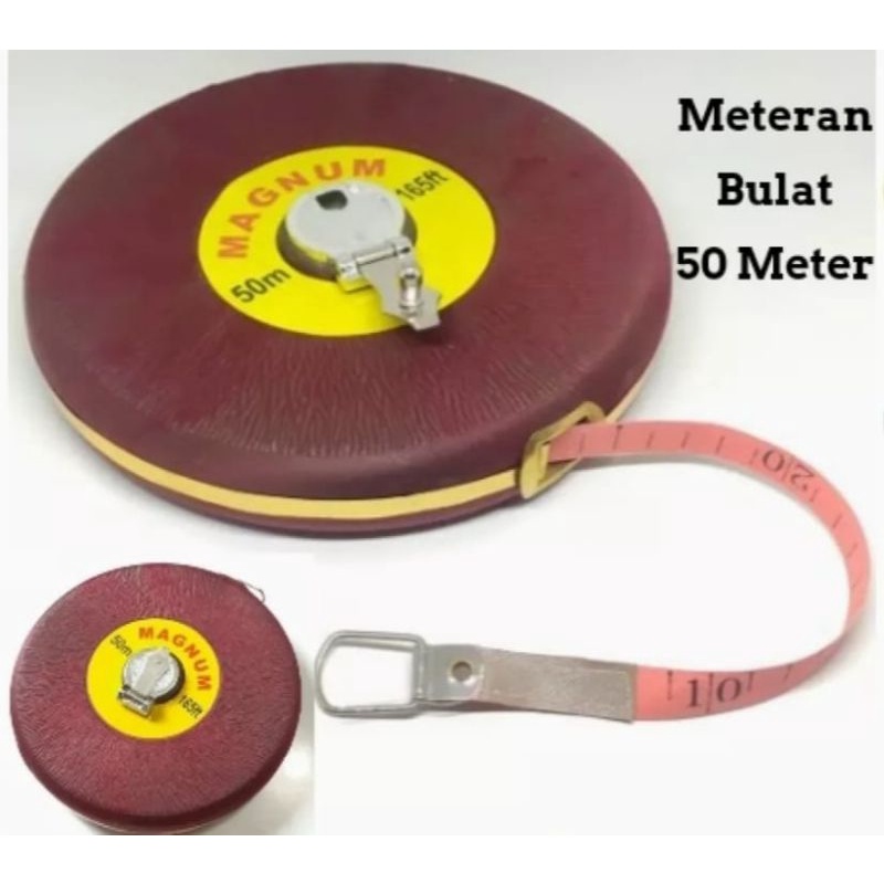 

METERAN BULAT 50 METER - PENGUKUR SERBAGUNA - UKUR LUAS TANAH - UKUR LUAS BANGUNAN - METERAN ROLL
