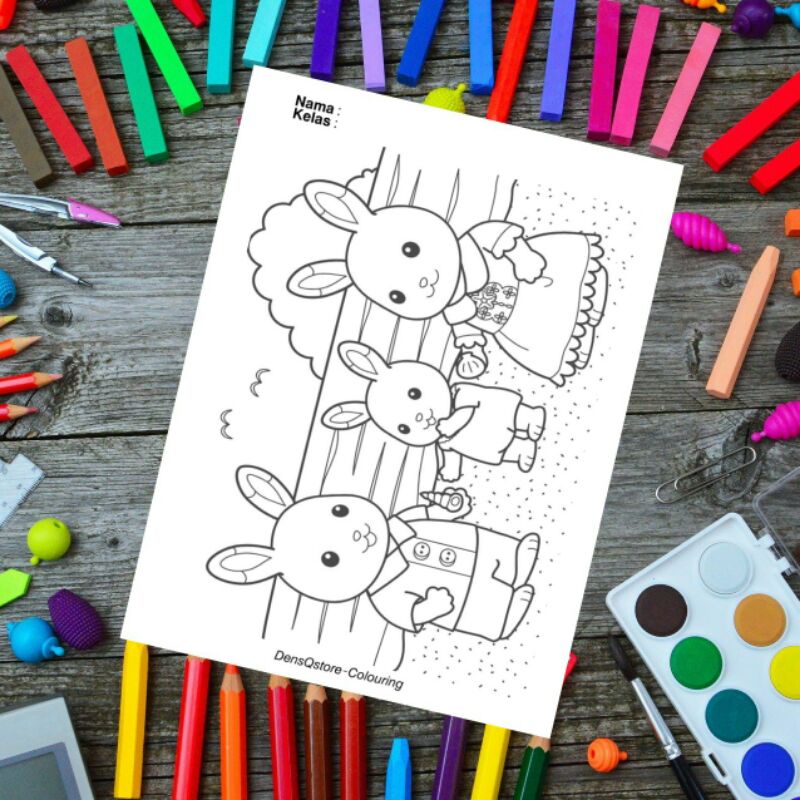 

Kertas Mewarnai Anak Tema Sylvanian / Kertas Gambar (10 Lembar Gambar)