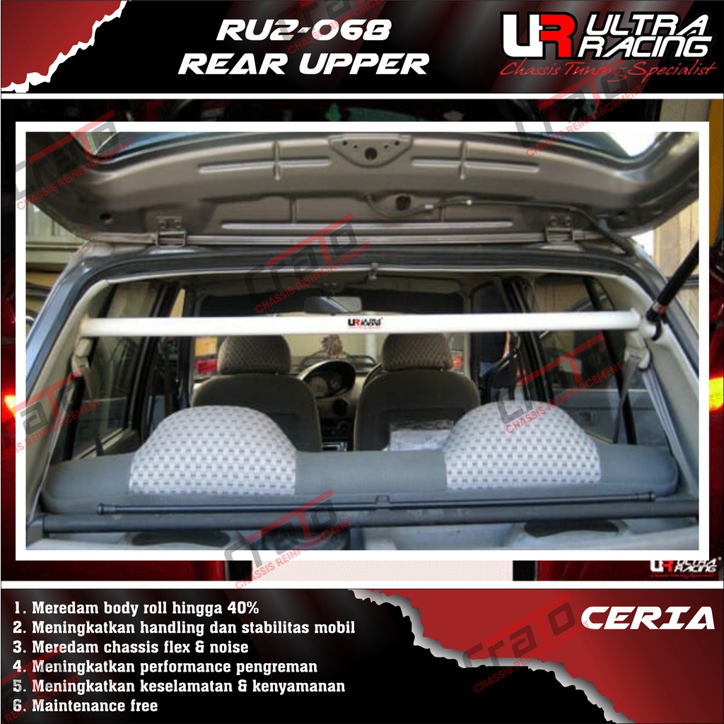 Aksesoris Stabiliser ULTRA RACING Safety Bar - Rear Upper Bar 2 points - Daihatsu Ceria - RU2-068 - 
