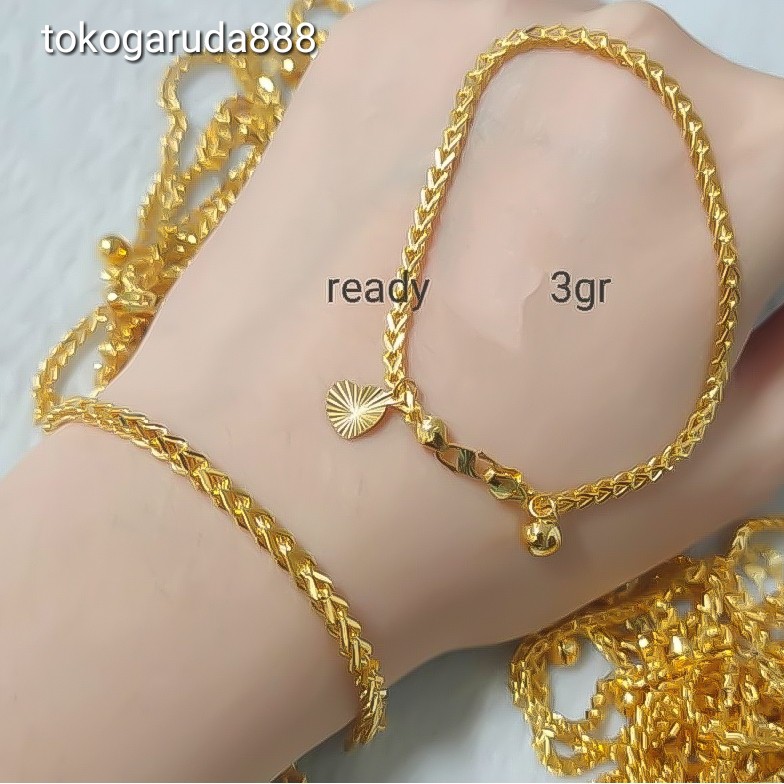 Rantai tangan gelang tali anak dan dewasa emas asli kadar 70% 700 milano victory single victory besar kuat vanessa