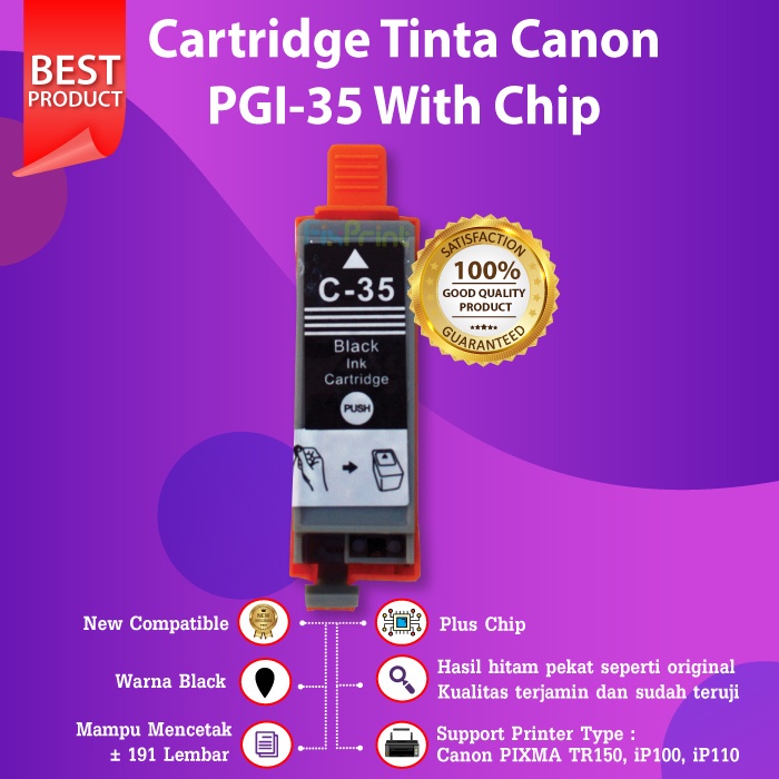 Ink Cartridge Compatible PGI35 Black / CLI36 Color Tinta Canon TR150 iP100 iP110 PGI-35 CLI-36