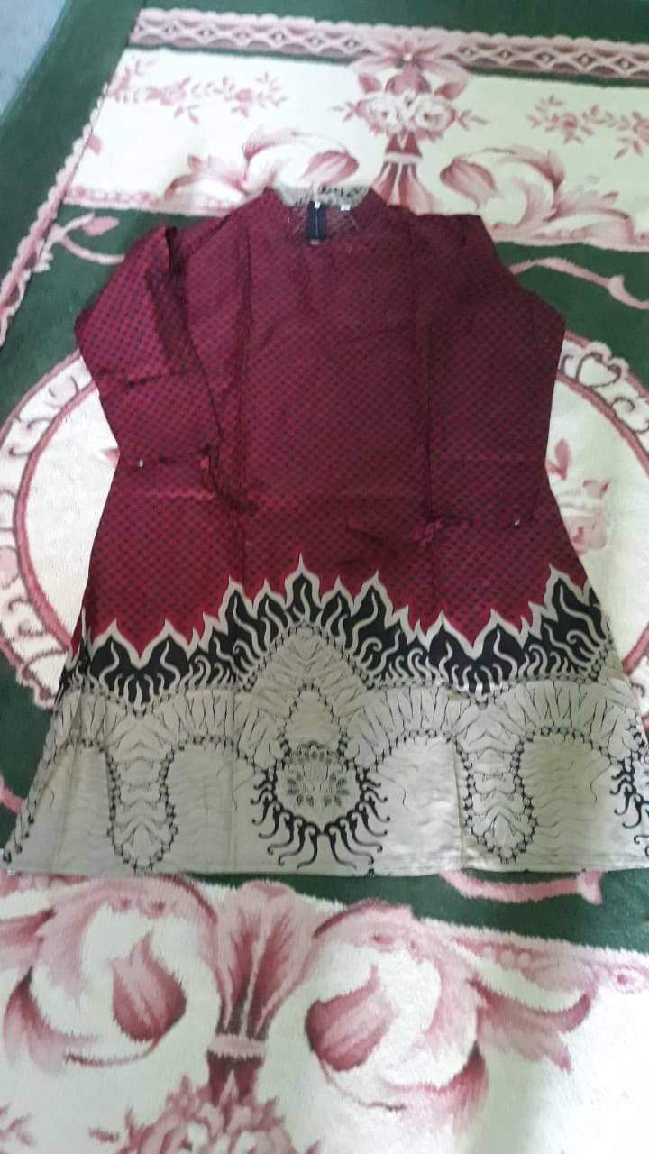 Baju Batik Couple Kemeja Tunik Batik Copel Pasangan Capel Kapelan Seragam Kerja Kator Wanita Pria