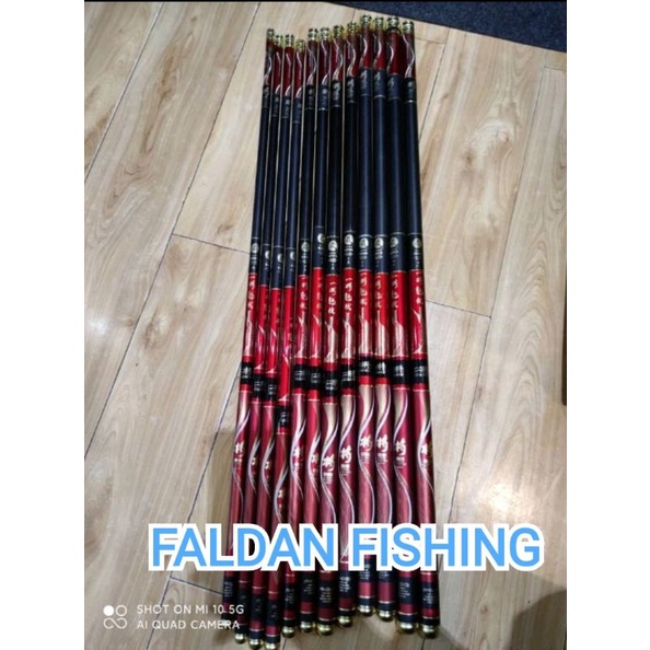 Joran Tegek YIJIANG HONGCHI Tegek Carbon Kaku Ros Pendek Bunus Pucukan Solid