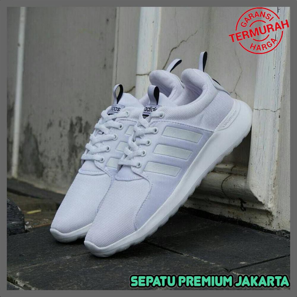 Sepatu Pria Adidas Cloudfoam Full White - Sepatu Sekolah Adidas Cloudfoam Putih