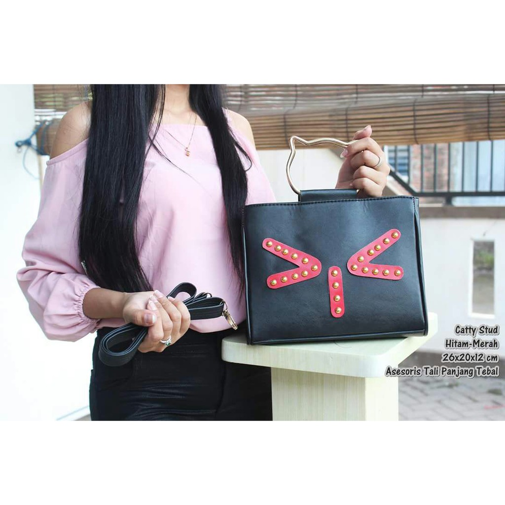 OTS 530 - CATTY STUD MONISHA TAS HANDBAG + SELEMPANG