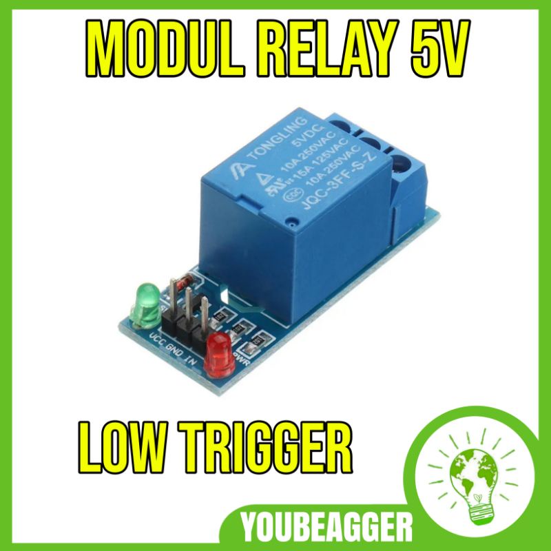 Modul Relay 5V 1 channel 250VAC 30VDC 10A arduino low level trigger