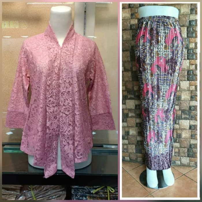 Kebaya Brukat Floy Rok Plisket Trend