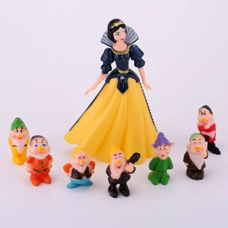 Figure Set Snow White Putri Salju 7 Kurcaci Dwarfs Topper Kue Pajangan