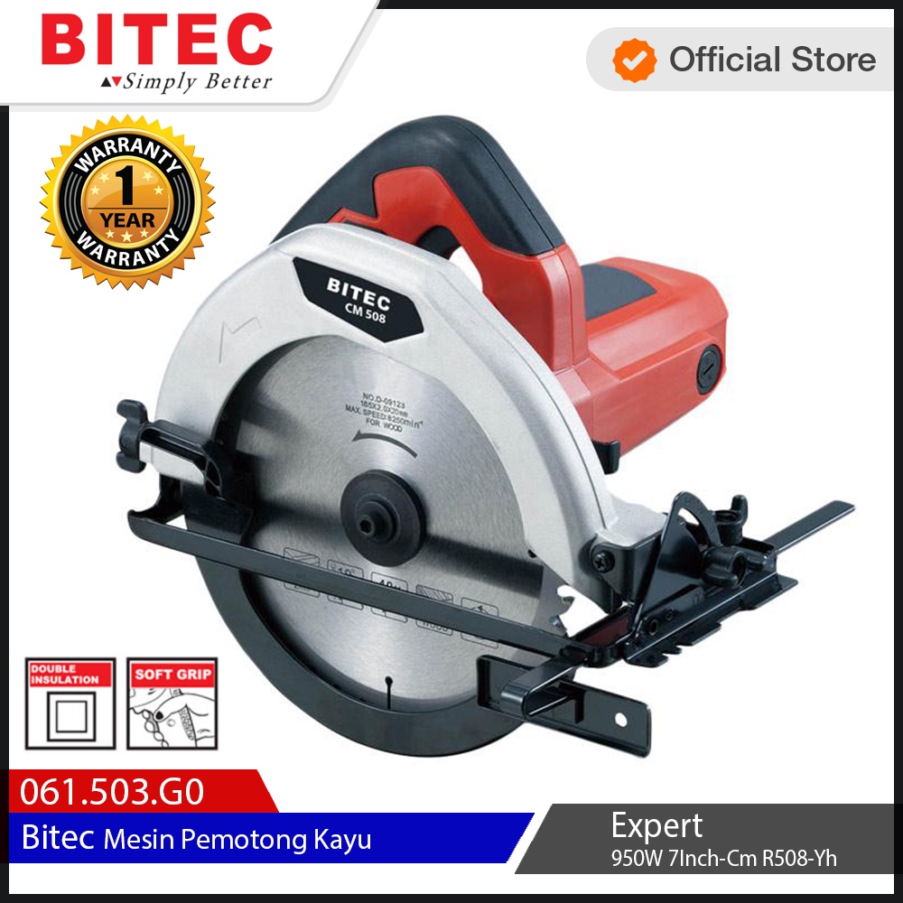 BITEC - MESIN PEMOTONG KAYU EXPERT 950W 7 INCH / EXPERT CIRCULAR SAW - CMR 508-YH - GARANSI RESMI 1 TAHUN