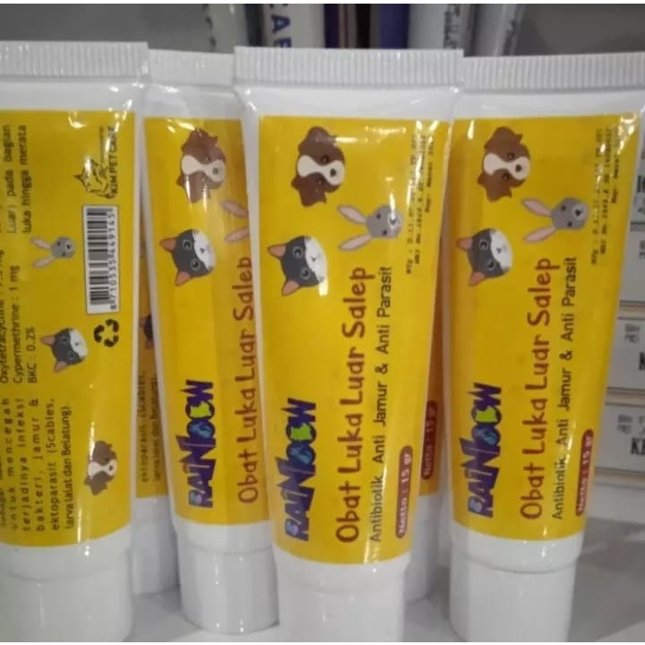 Rainboow Obat Luka luar Salep 15gr Kucing Anjing - Antibiotik Anti jamur  Parasit