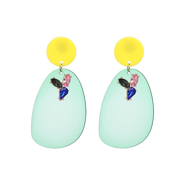 LRC Anting Tusuk Fashion Color Matching Decorated Earrings