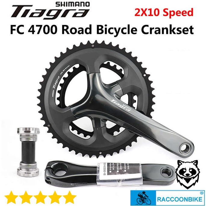 CRANK SEPEDA SHIMANO TIAGRA FC4700 ROAD CRANKSET 2X10-SPEED 50-34T WITH BB