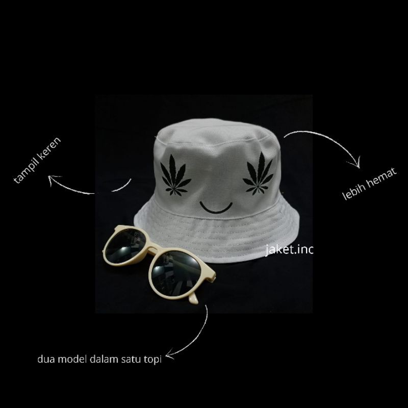 Topi Bucket bolak balik / topi bucket korea / baket gaul terbaru / topi baket murah