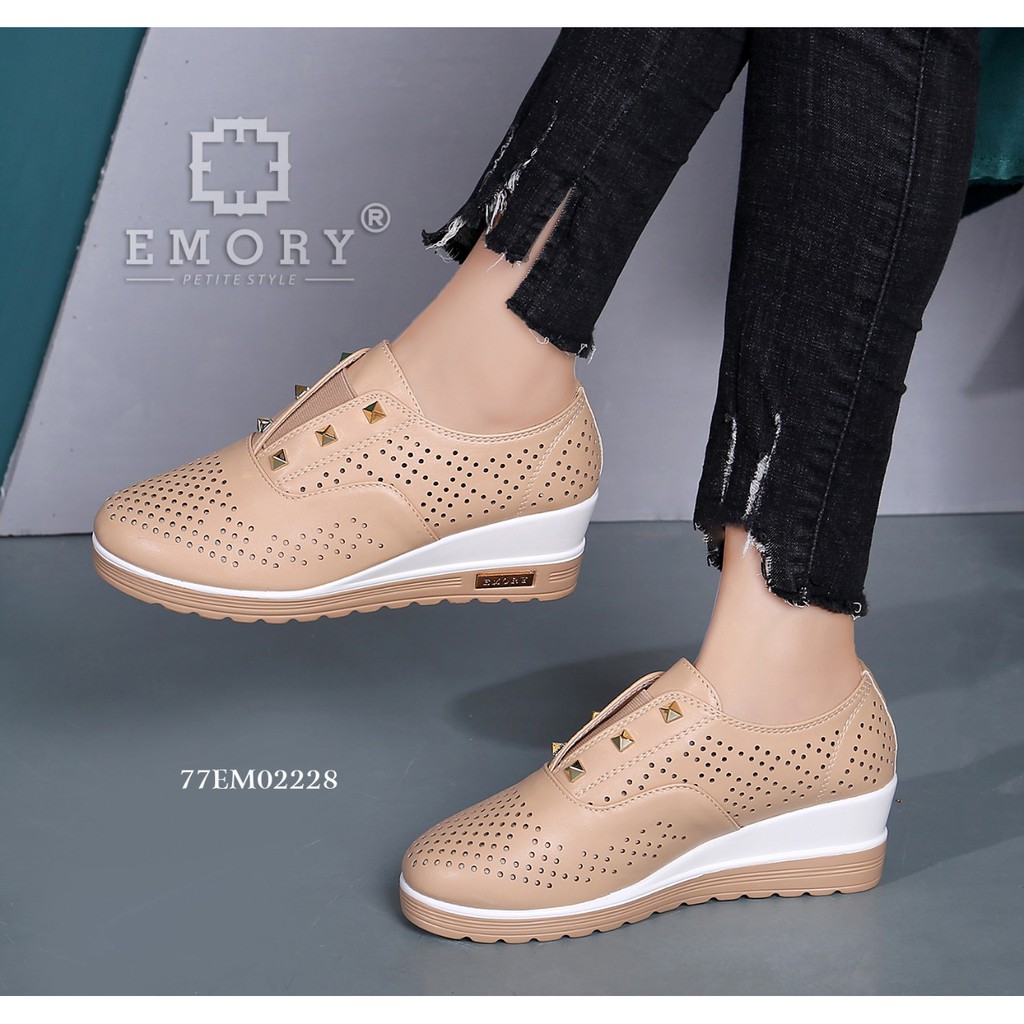 IMPORT ORIGINAL EMORY Daisy 28EMO-1995BL Wedges Shoes Sepatu Murah Wanita Cewek Batam Apricot Hitam