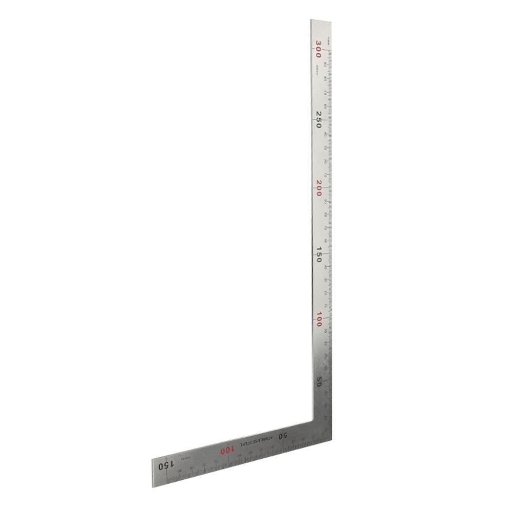 [Elegan] L Shape Ruler Pendidikan Kantor Dua Sisi Stainless Steel Alat Ukur Perlengkapan Sekolah90Penggaris Sudut