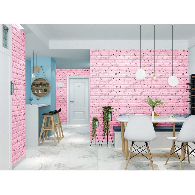 HL0202 Wallpaper Dinding 3D Foam Interior Motif Bintang Love Sticker S1119
