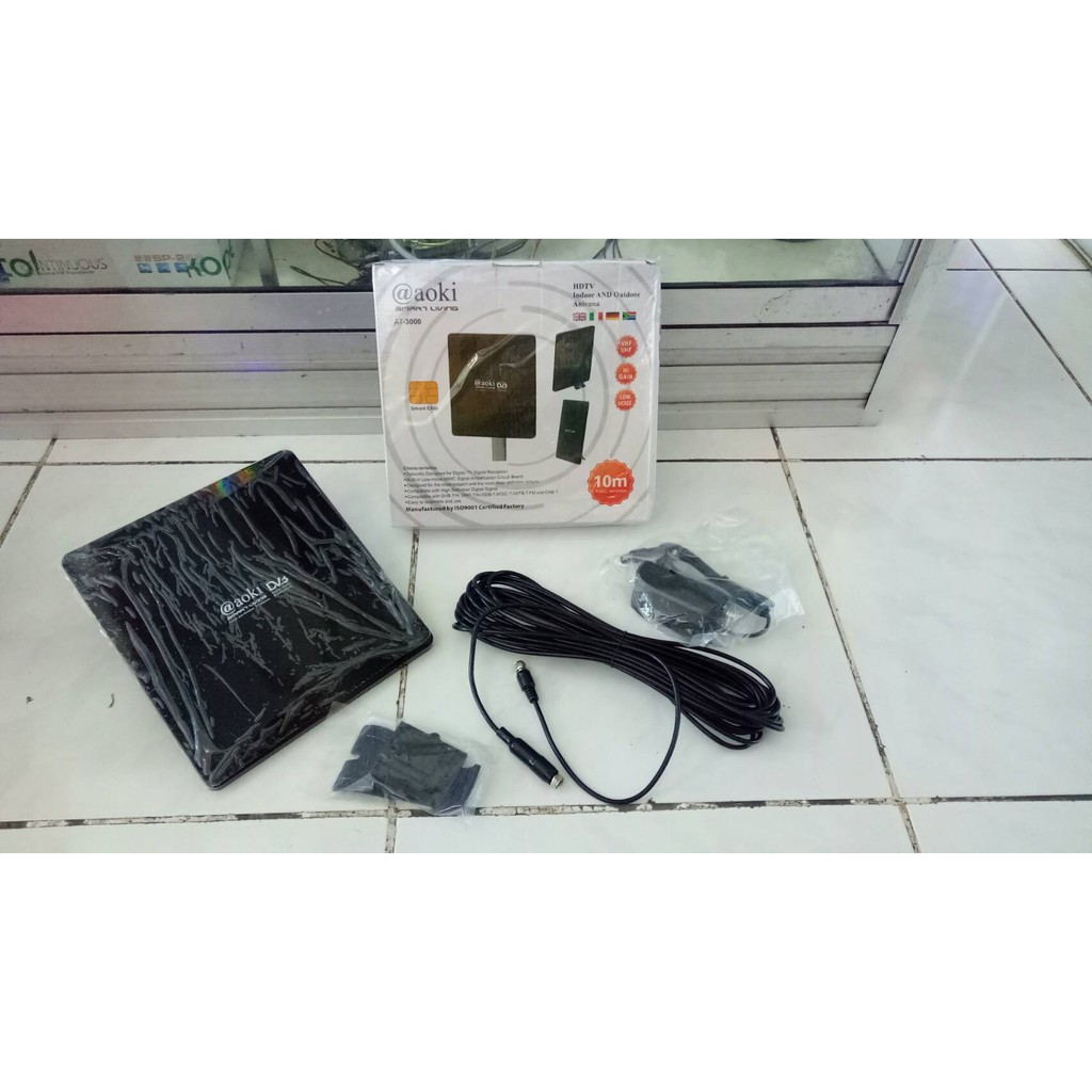 Antena TV digital AOKI AT 3000 Indoor outdoor FREE kabel 10 meter