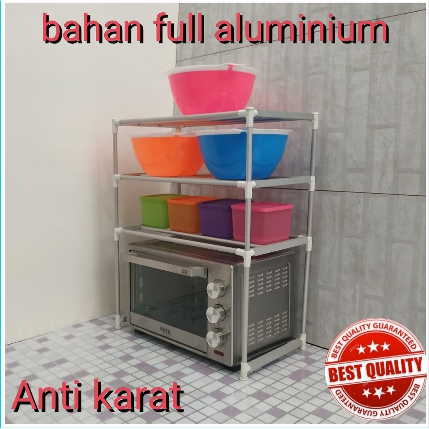 RAK DAPUR SUSUN RAK MICROWAVE/OVEN ALUMUNIUN ANTI KARAT