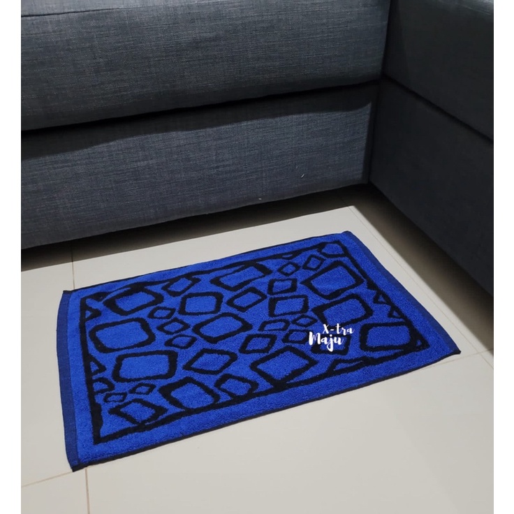 keset handuk home sweet home katun keset kamar mandi Tebal - KOTAK-Kotak biru