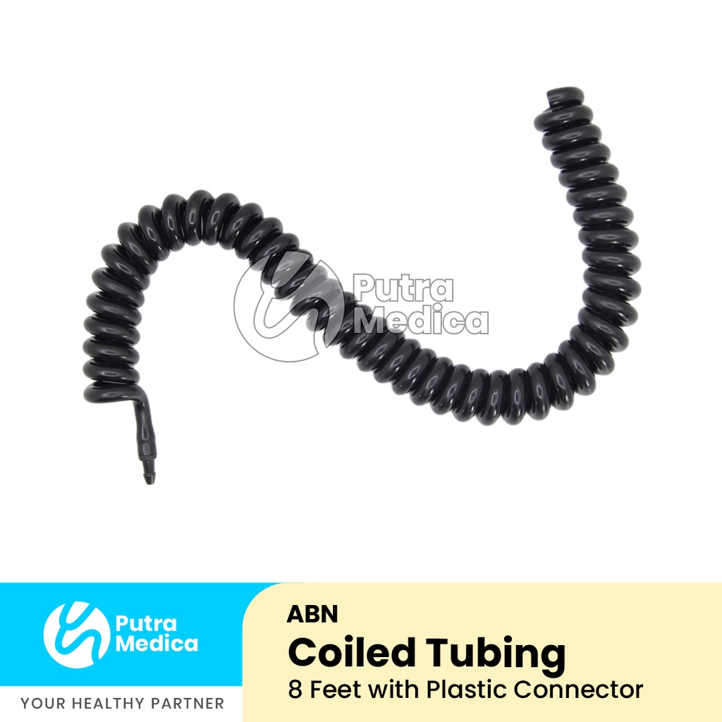 ABN Coiled Tubing 8 Feet with Plastic Connector / Selang Spiral Tube Tensi / Sparepart Tensi Stand / Replacement Part Tensimeter