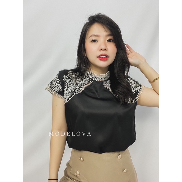 MDLV ~ 0181# Belladona Embroidered Top Atasan Blouse Premium Etnic Fashion Import