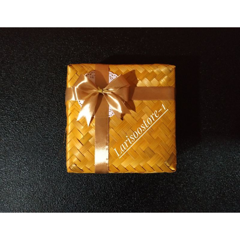 [15x15] Besek bambu warna  full variasi sepasang (wadah&tutup)